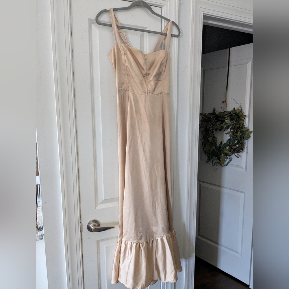 Gorgeous Women's Show Me Your MuMu Clarissa Corset Dress Champagne Size Large